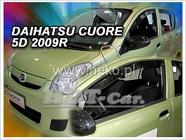 Deflektory - protiprievanové plexi Daihatsu Cuore VII 5D od 2007