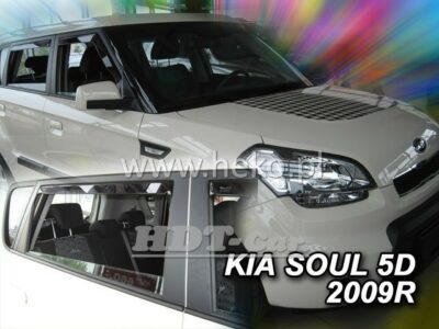 Deflektory - protiprievanové plexi Kia Soul 5D 2009 - 2014 (+zadné)