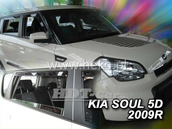 Deflektory - protiprievanové plexi Kia Soul 5D 2009 - 2014 (+zadné)