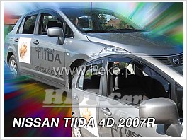 Deflektory - Protiprievanové plexi Nissan Tiida Sedan 4D od 2007 (+zadné)