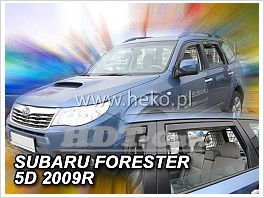 Deflektory - Protiprievanové plexi Subaru Forester SH 5D 2007 - 2013 (+zadné)