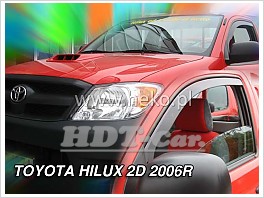 Deflektory - Protiprievanové plexi Toyota Hilux 2D od 2006