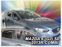 Deflektory - protiprievanové plexi Mazda 6 GJ Combi od 2013 (+ zadné)