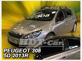 Deflektory - Protiprievanové plexi Peugeot 308 II 5D 2013 - 2021 (+zadné)