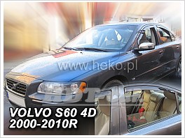 Deflektory - protiprievanové plexi Volvo S60 4D 2000 - 2010 (+zadné)