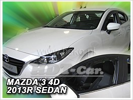 Deflektory - protiprievanové plexi Mazda 3 HTB Sedan 2013 - 2019