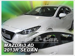 Deflektory - protiprievanové plexi Mazda 3 HTB Sedan 2013 - 2019 (+zadné)