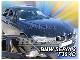 Deflektory - protiprievanové plexi BMW 3 F30 4D 2012 - 2019