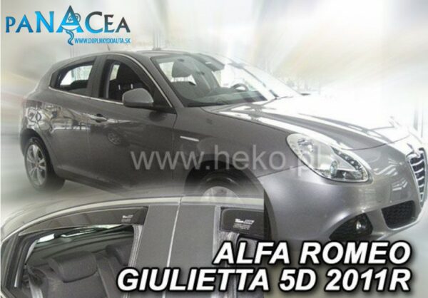 Deflektory - protiprievanové plexi Alfa Romeo Giulietta od 2010 (+zadné)