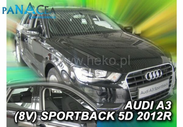 Deflektory - protiprievanové plexi Audi A3 Sportback 2013 - 2020 (+zadné)