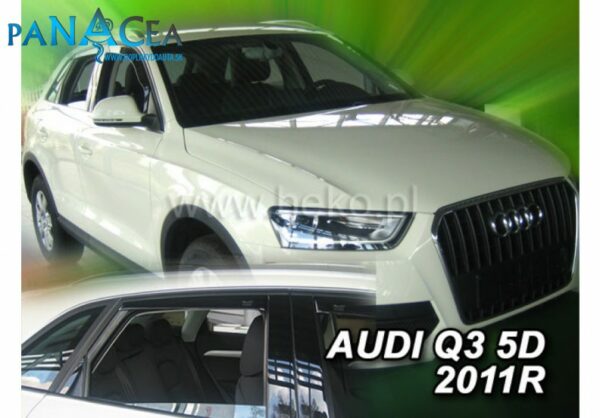 Deflektory - protiprievanové plexi Audi Q3 5D 2011 - 2018 (+zadné)