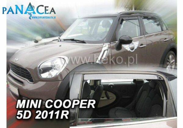 Deflektory - protiprievanové plexi BMW Mini Cooper 5D 2011 - 2014 (+zadné)