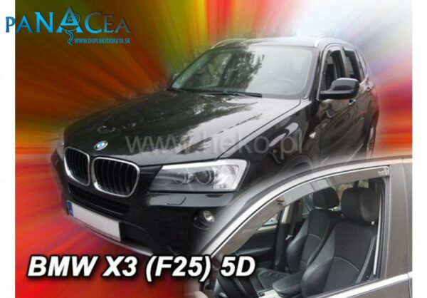 Deflektory - protiprievanové plexi BMW X3 F25 5D 2010 - 2017