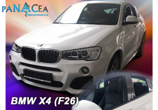 Deflektory - protiprievanové plexi BMW X4 F26 5D 2014 - 2018 (+zadné)