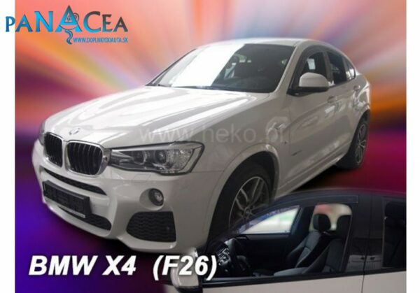 Deflektory - protiprievanové plexi BMW X4 F26 5D 2014 - 2018