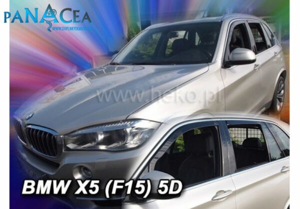 Deflektory - protiprievanové plexi BMW X5 F15 5D 2013 - 2018  (+zadné)