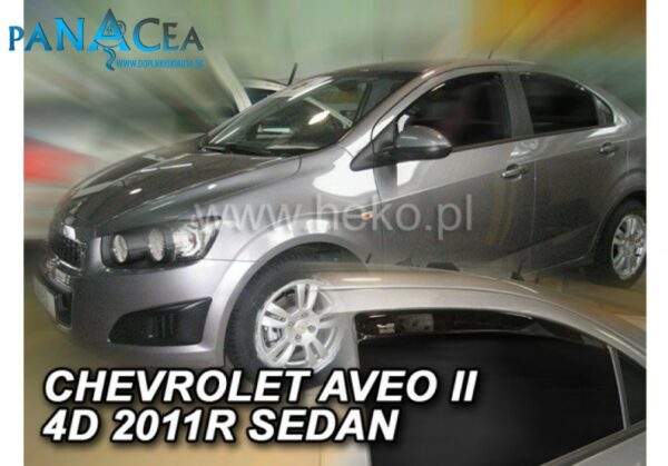 Deflektory - protiprievanové plexi Chevrolet Aveo Sedan 4D od 2011 (+zadné)
