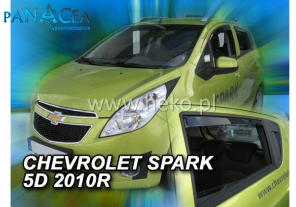Deflektory - protiprievanové plexi Chevrolet Spark HTB 5D od 2010 (+zadné)
