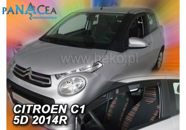 Deflektory - protiprievanové plexi Citroen C1 5D od 2014