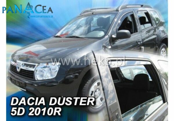 Deflektory - protiprievanové plexi Dacia Duster 5D 2010 - 2018 (+zadné)