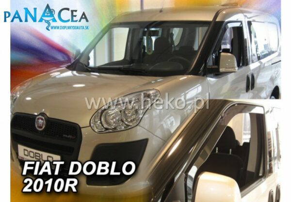 Deflektory - protiprievanové plexi Fiat Doblo 2010 - 2022