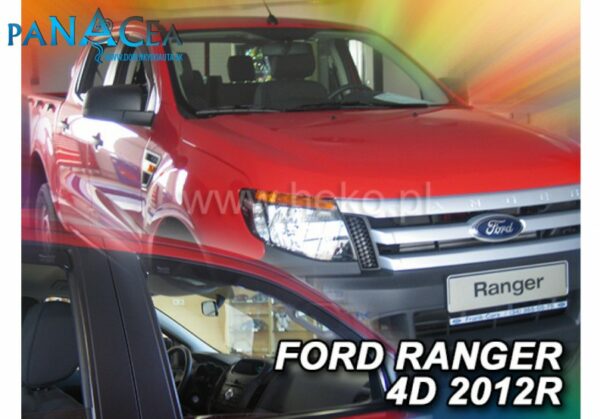 Deflektory - protiprievanové plexi Ford Ranger 4D od 2012