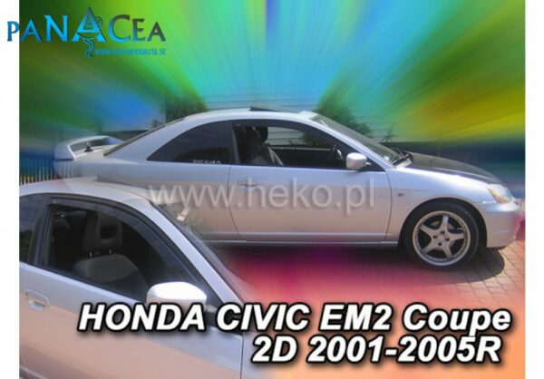 Deflektory - protiprievanové plexi Honda Civic 2D 2001 - 2005 Coupe