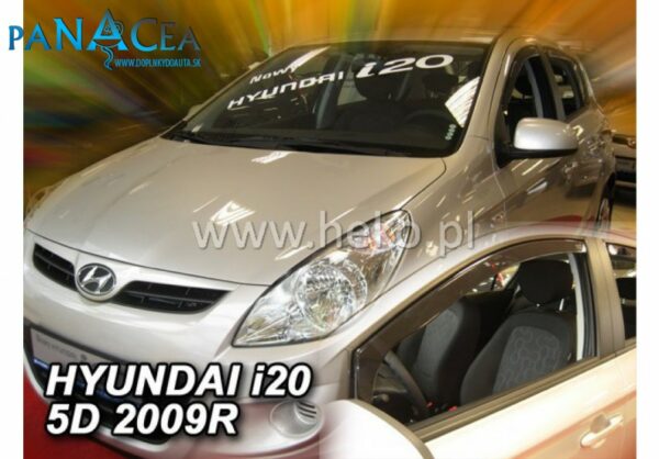Deflektory - protiprievanové plexi Hyundai i20 5D 2008 - 2014