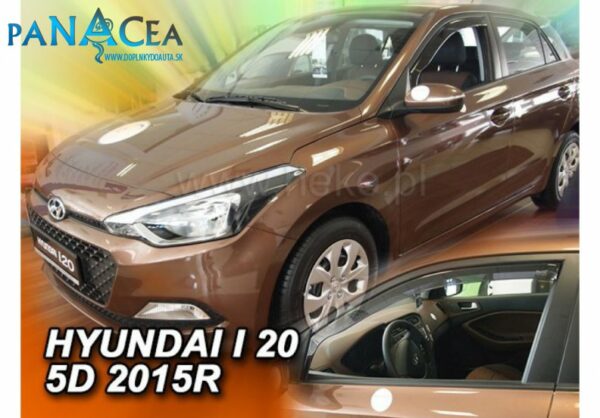 Deflektory - protiprievanové plexi Hyundai i20 5D 2014 - 2020