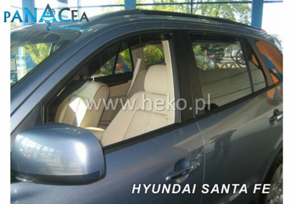 Deflektory - protiprievanové plexi Hyundai Santa FE 5D 2006 - 2012 (+zadné)