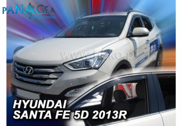 Deflektory - protiprievanové plexi Hyundai Santa FE 5D 2012 - 2018