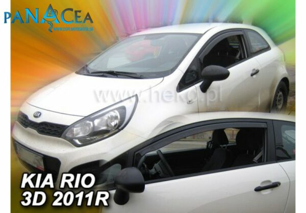 Deflektory - protiprievanové plexi Kia Rio 3D 2012 - 2017