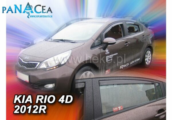 Deflektory - protiprievanové plexi Kia Rio Sedan 2012 - 2017 (+zadné)