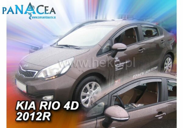 Deflektory - protiprievanové plexi Kia Rio Sedan 2012 - 2017