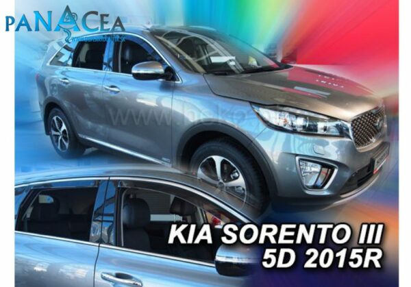Deflektory - protiprievanové plexi Kia Sorento 5D 2015 - 2020 (+zadné)