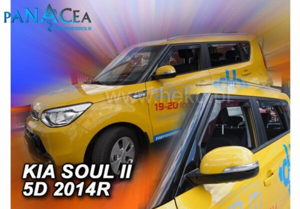 Deflektory - protiprievanové plexi Kia Soul II 5D od 2014 (+zadné)