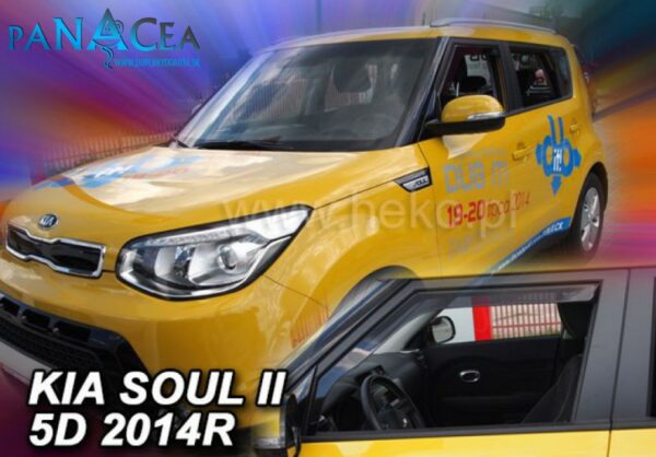 Deflektory - protiprievanové plexi Kia Soul II 5D od 2014