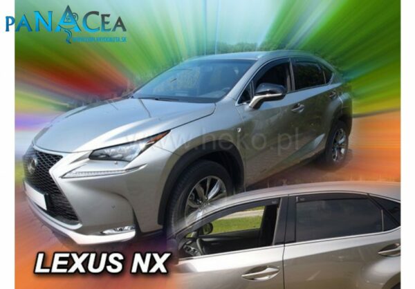 Deflektory - protiprievanové plexi Lexus NX 5D od 2014 (+zadné)
