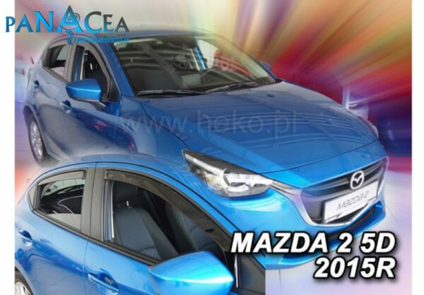Deflektory - protiprievanové plexi Mazda 2 5D od 2014 (+zadné)