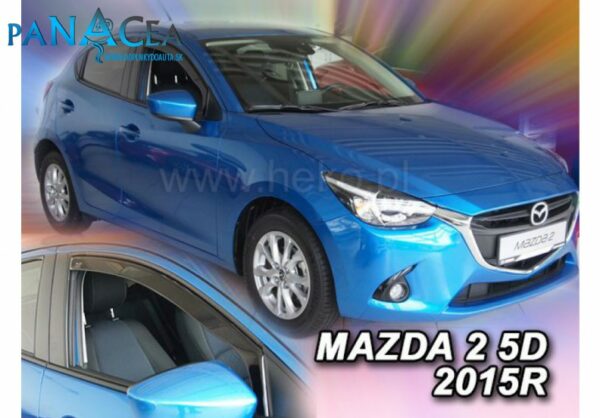 Deflektory - protiprievanové plexi Mazda 2 5D od 2014
