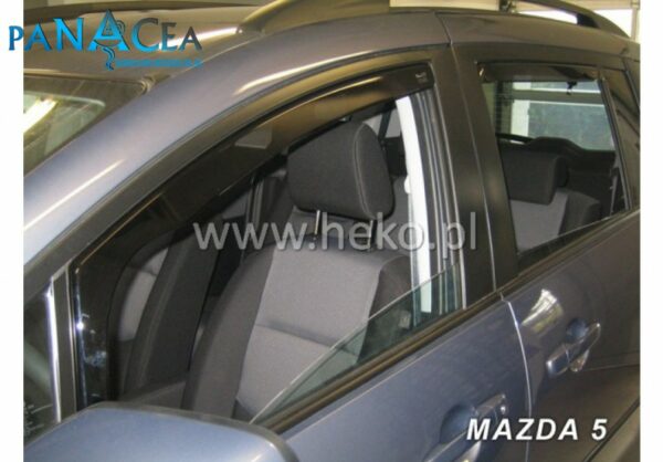 Deflektory - protiprievanové plexi Mazda 5 5D od 2006 (+zadné)