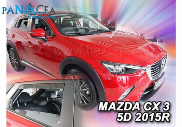 Deflektory - protiprievanové plexi Mazda CX-3 5D od 2015 (+zadné)