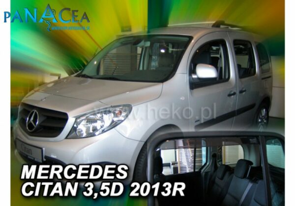Deflektory - protiprievanové plexi Mercedes Citan W415 od 2012 (+zadné)