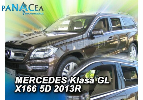 Deflektory - protiprievanové plexi Mercedes GL X166 5D od 2013 (+zadné)