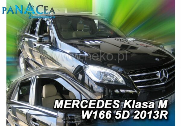 Deflektory - protiprievanové plexi Mercedes ML W166 2011 - 2019 (+zadné)