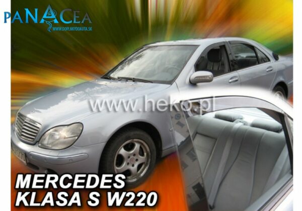 Deflektory - protiprievanové plexi Mercedes S W220 1999 - 2005 (+zadné)