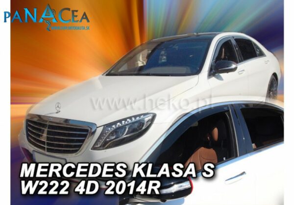 Deflektory - protiprievanové plexi Mercedes S W222 2013 - 2020 (+zadné)