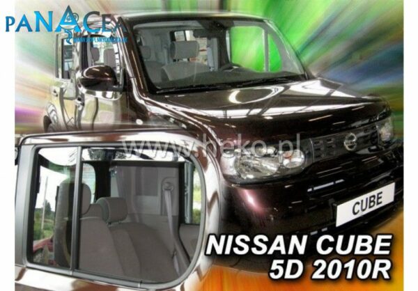 Deflektory - protiprievanové plexi Nissan Cube 5D od 2010 (+zadné)