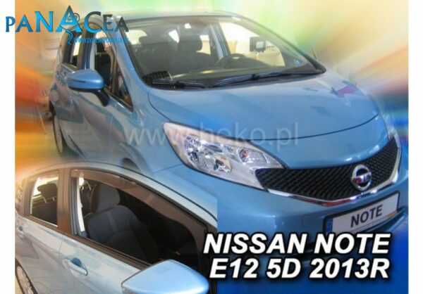 Deflektory - protiprievanové plexi Nissan Note II E12 od 2013 (+zadné)