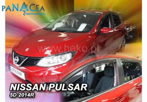 Deflektory - protiprievanové plexi Nissan Pulsar 5D od 2014 (+zadné)